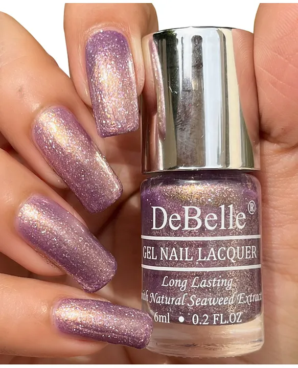 DeBelle Gel Nail Lacquer Ophelia (Lavender with Holo Glitter) - (8 ml)