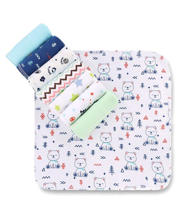 Babyhug 100% Cotton Premium Wash Cloth Pack of 8 - Multicolor