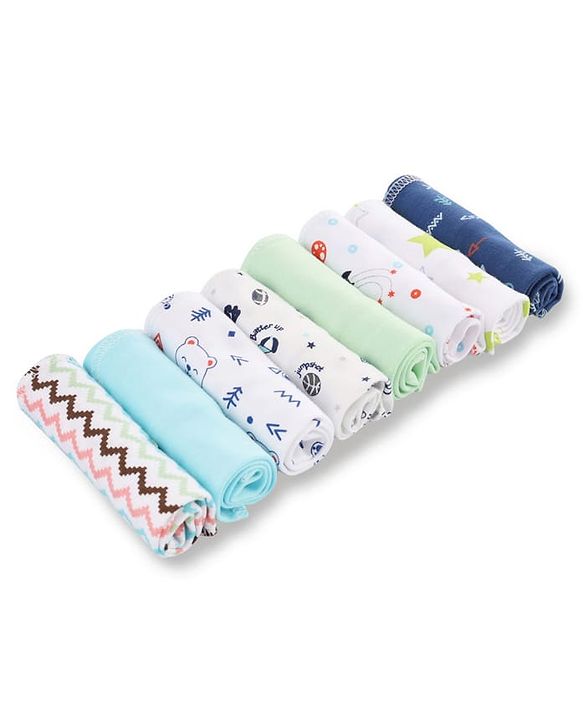 Babyhug 100% Cotton Premium Wash Cloth Pack of 8 - Multicolor