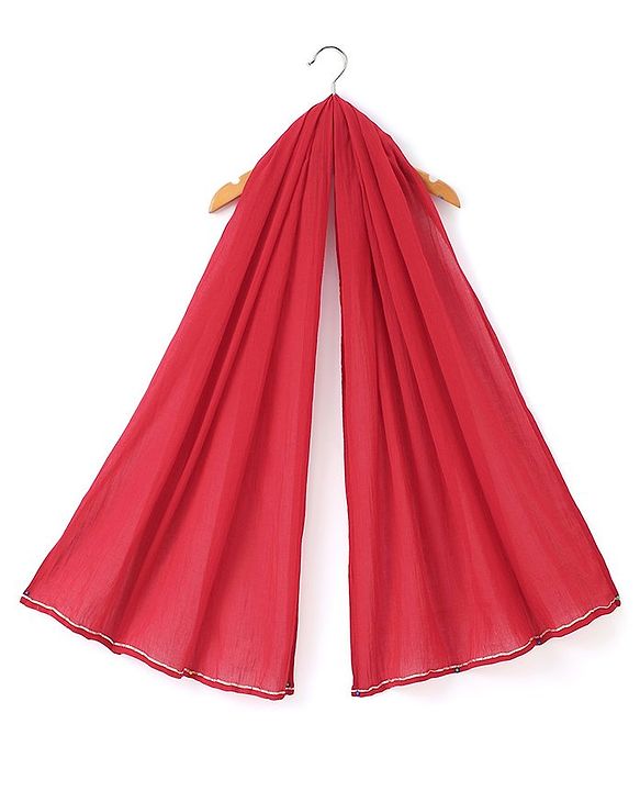 Pine Kids Three Fourth Sleeves Flower Print Layered Kurti & Churidar Salwar Set - Red