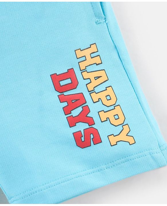 Babyhug Cotton Half Sleeves T-Shirt & Shorts Striped - Blue