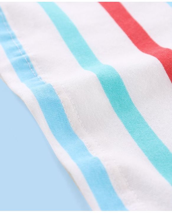Babyhug Cotton Half Sleeves T-Shirt & Shorts Striped - Blue