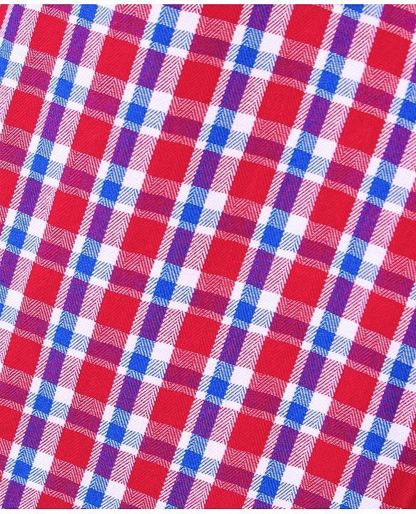 Pine Kids Full Sleeve Turn Up Single Pocket Checks Shirt - Red