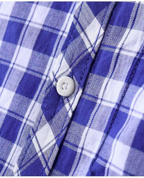Pine Kids Cotton Full Sleeves Checks Shirt With Sleeve Turn Up - Blue