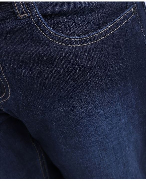Pine Kids Cotton Spandex Full Length Stretchable Washed Denim Jeans - Dark Blue