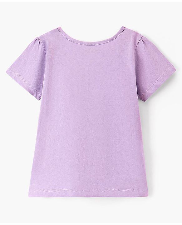 Pine Kids 100% Cotton Half Sleeves T-Shirt Floral Print - Purple