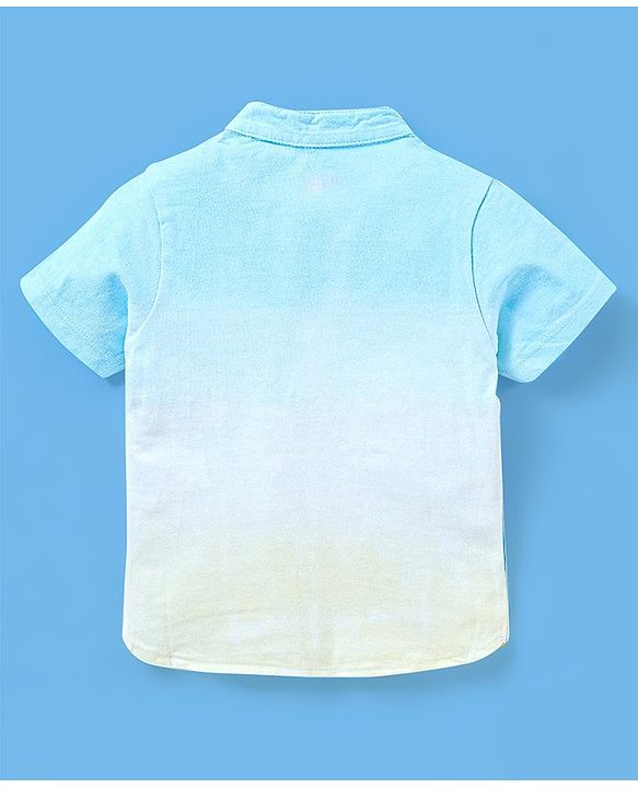 Babyhug Cotton Knit Half Sleeves T-Shirt Trees Print - Blue