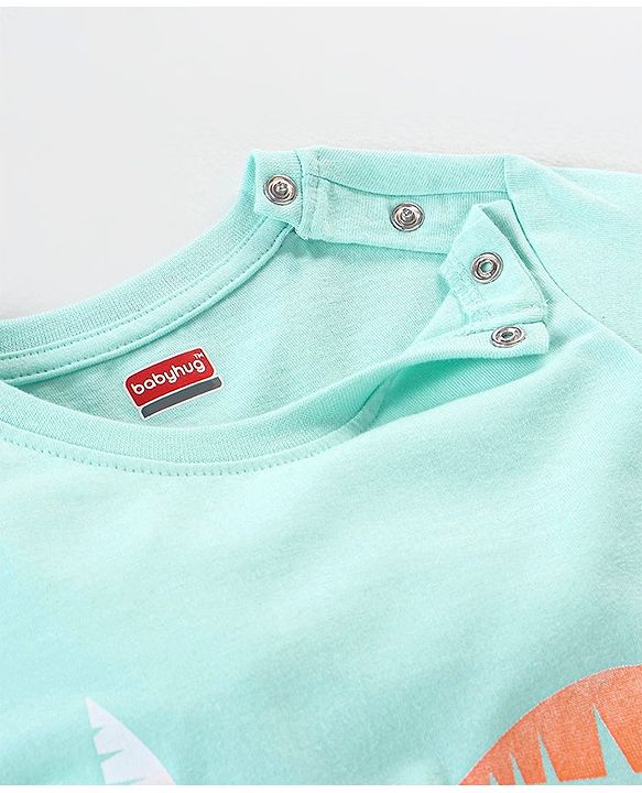 Babyhug Cotton Half Sleeves T-Shirt With Tree Print -Light Green
