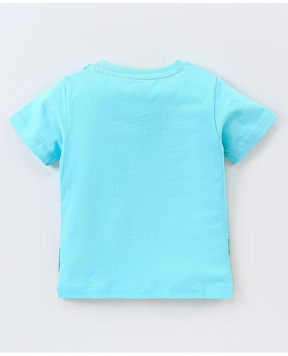 Babyhug Cotton Jersey Half Sleeves T-Shirt Dolphin Print - Blue