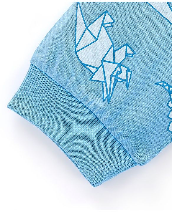 Babyhug Cotton Full Length Lounge Pant Dino Print- Blue