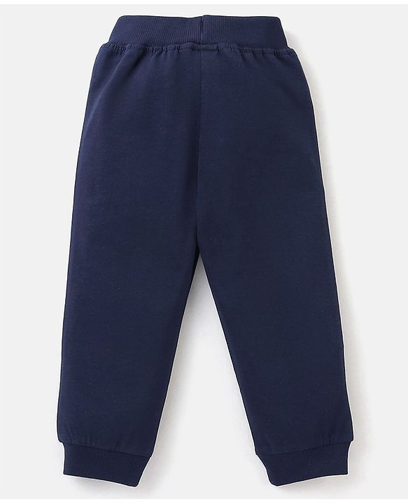 Babyhug Cotton Full Length Lounge Pant Sports Ball Print- Blue