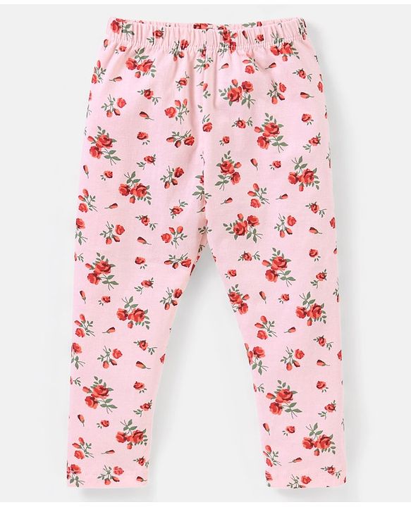 Babyhug Cotton Lycra Knit Full Length Leggings Pack of 5 - Pink & Navy
