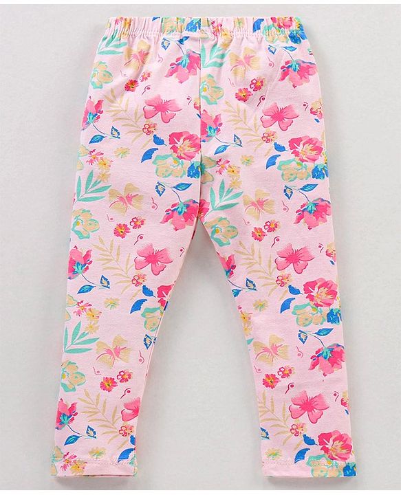 Babyhug Cotton Knit Full Length Floral Printed Legging Pack of 5 - Multicolour