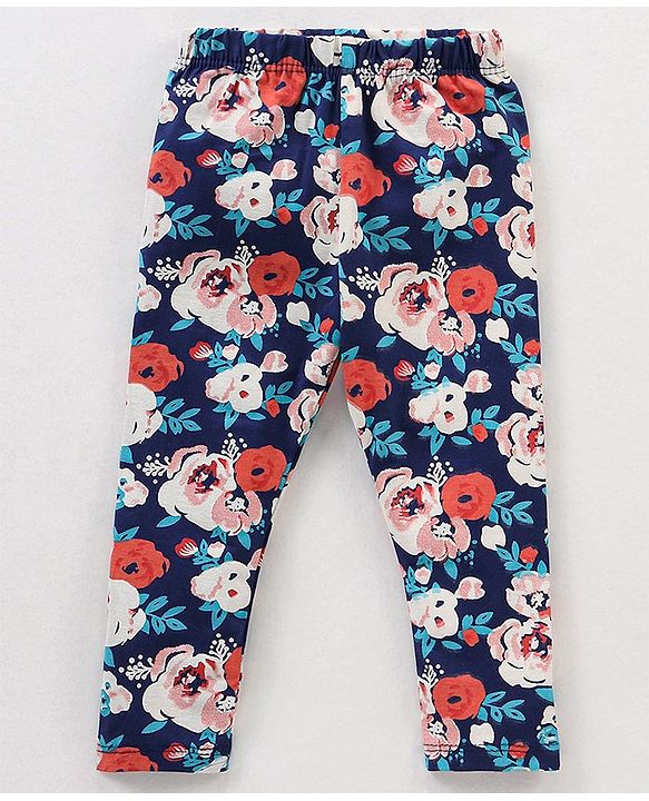 Babyhug Cotton Knit Full Length Floral Printed Legging Pack of 5 - Multicolour