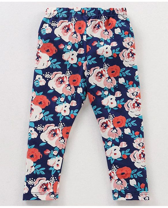 Babyhug Cotton Knit Full Length Floral Printed Legging Pack of 5 - Multicolour