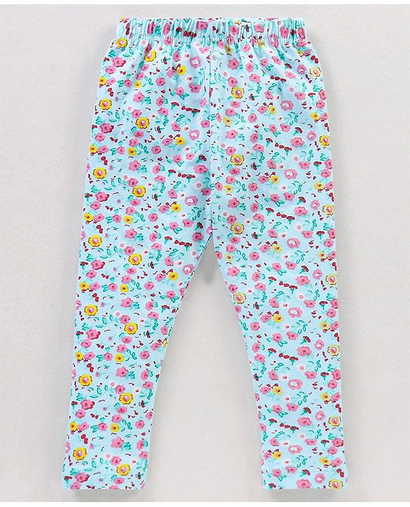 Babyhug Cotton Knit Full Length Floral Printed Legging Pack of 5 - Multicolour