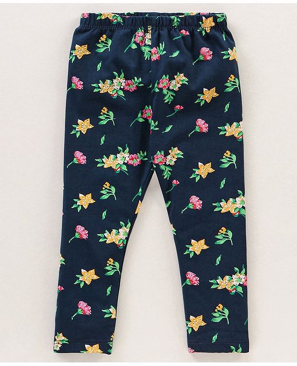 Babyhug Cotton Knit Full Length Floral Printed Legging Pack of 5 - Multicolour