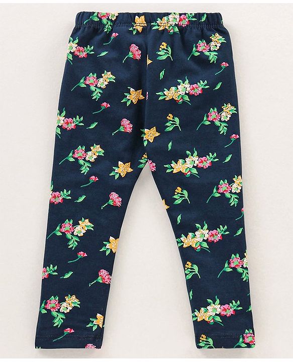 Babyhug Cotton Knit Full Length Floral Printed Legging Pack of 5 - Multicolour