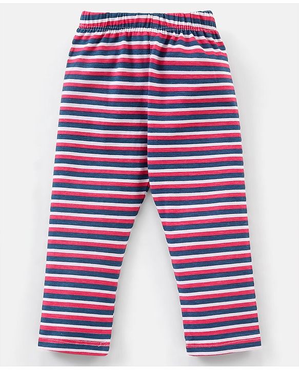 Babyhug Cotton Knit Full Length Leggings Floral Printed Pack of 3 - Yellow Blue & Red