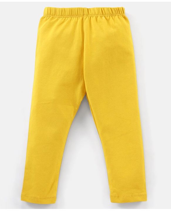 Babyhug Cotton Knit Full Length Leggings Floral Printed Pack of 3 - Yellow Blue & Red
