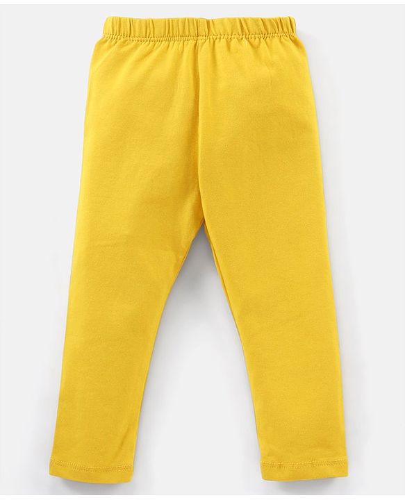 Babyhug Cotton Knit Full Length Leggings Floral Printed Pack of 3 - Yellow Blue & Red