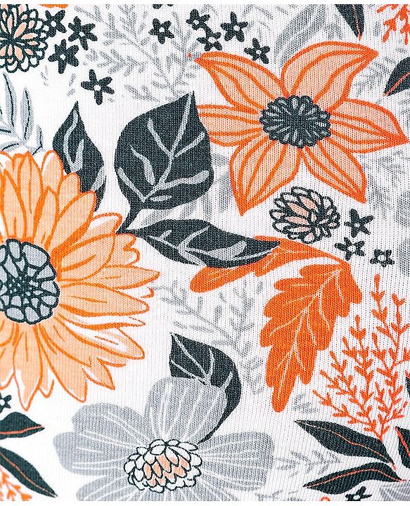 Babyhug Cotton Lycra Full Length Floral Printed Leggings - Grey
