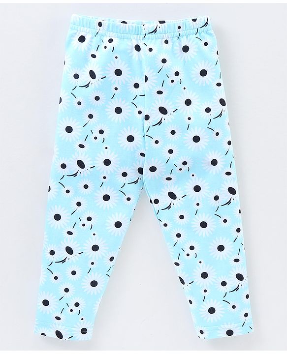 Babyhug Cotton Elastic Knit Full Length Leggings Star Print Pack of 3 - White