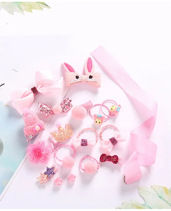 SVULINT Set of 16 Pcs Pink Headwear Fancy Accessories for Girls, Cute  Cartoon Hair Clips and Hairbands for Baby Girl with Toddler Set Gift Box :  Amazon.in: Jewellery