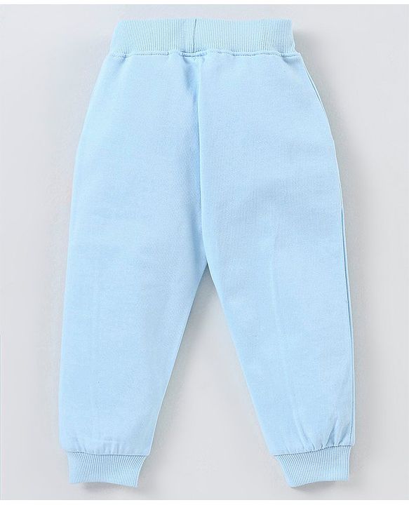 Babyhug Cotton Full Length Lounge Pant Rainbow Print - Blue