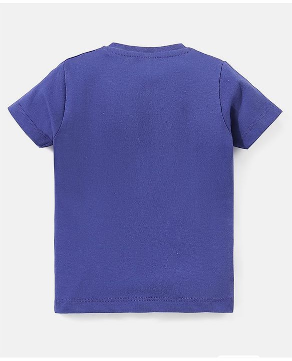 Babyhug Cotton Knit Half Sleeves T-Shirt Awesome Print - Violet