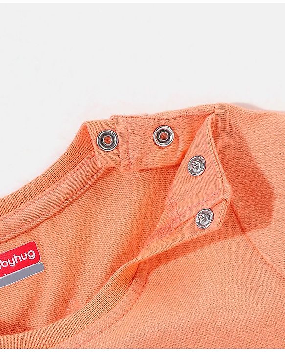 Babyhug Cotton Half Sleeves T-Shirt With Hero Print - Orange