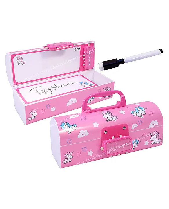 Multifunction Pencil Box With Double Password Lock, Large Capacity Plastic  Stationery Case Combination Lock Pencil Box Organizer(dinosaur Pink)