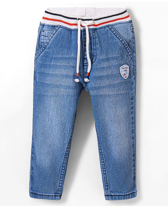 Babyhug Full Length Jeans Tropicool Vibe - Blue