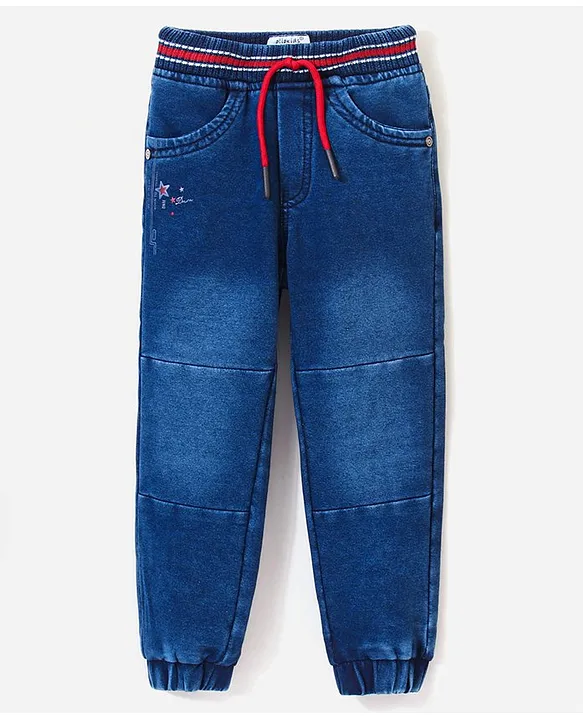 Buy Olio Kids Full Length Denim Jeans Star Print Dark Blue for Boys  (3-4Years) Online in India, Shop at  - 12727517