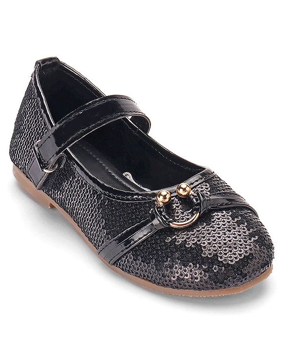 Cute Walk By Babyhug Buckle Closure Bellies With Sequin Detailing - Black