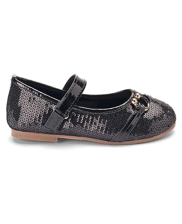 Cute Walk By Babyhug Buckle Closure Bellies With Sequin Detailing - Black