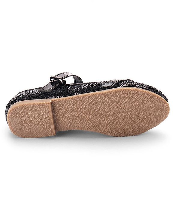 Cute Walk By Babyhug Buckle Closure Bellies With Sequin Detailing - Black