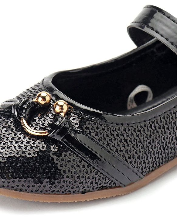 Cute Walk By Babyhug Buckle Closure Bellies With Sequin Detailing - Black