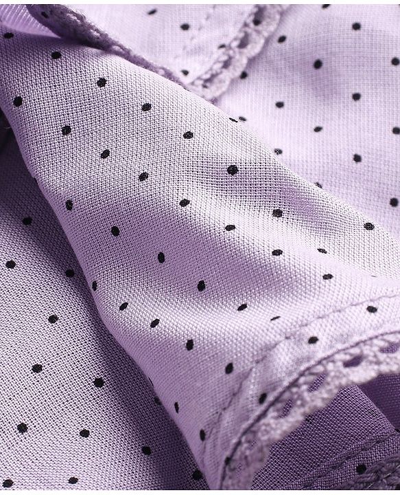 Babyhug Rayon Woven Sleeveless Three Tier Top with Lace Detailing Polka Dots Print - Light Purple