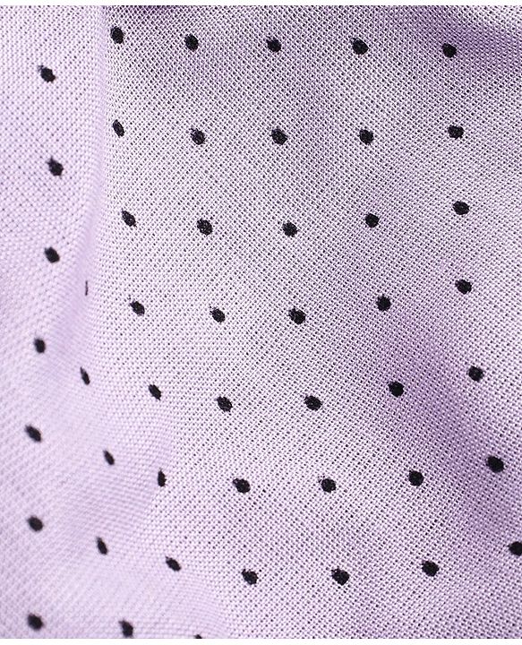 Babyhug Rayon Woven Sleeveless Three Tier Top with Lace Detailing Polka Dots Print - Light Purple