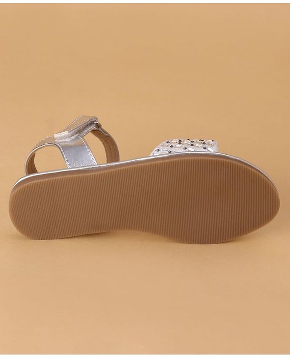 Cute Walk by Babyhug Shimmer Sandals With Velcro Closure - Silver