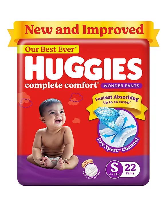 Buy HUGGIES WONDER PANTS SMALL SIZE DIAPERS (4 - 8 KG) 56 COUNT Online &  Get Upto 60% OFF at PharmEasy