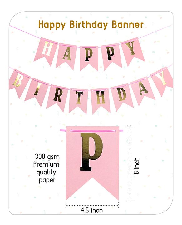 Babyhug Birthday Decor Kit Rose Gold - Pack Of 56