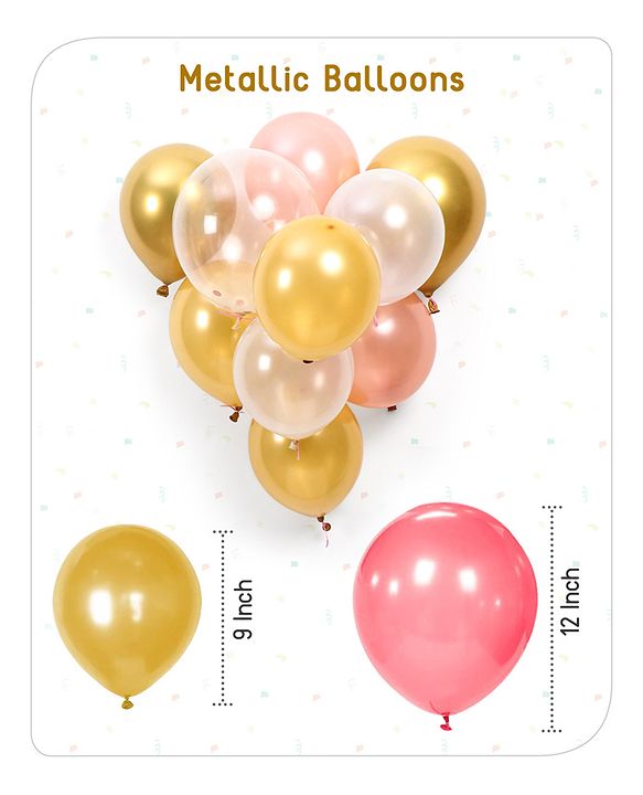 Babyhug Birthday Decor Kit Rose Gold - Pack Of 56