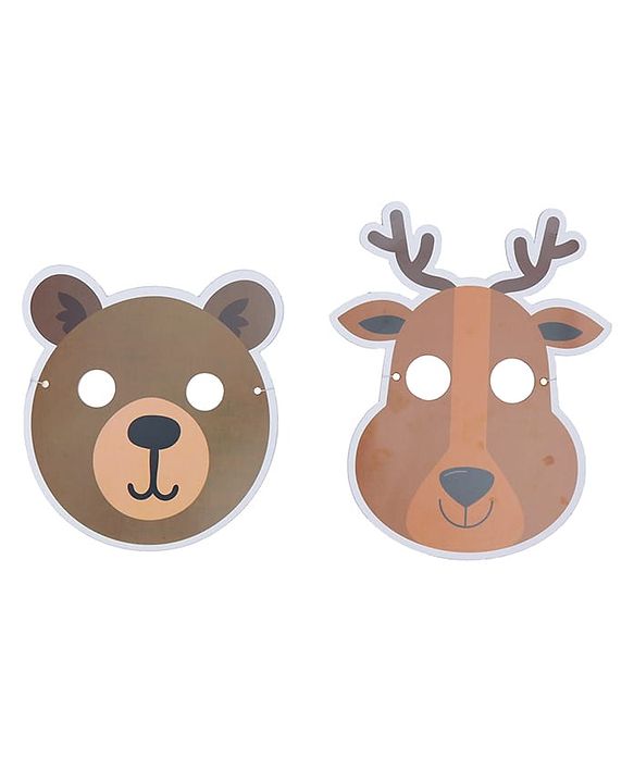 Babyhug Animal Face Mask Set - 12 Piecesm |  Animal-Themed Designs |  Fun Party & Role-Play Accessory for Kids | Paper Masks.