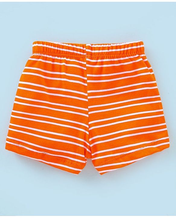 Babyhug 100% Cotton Striped & Wild Animals Printed Briefs Pack of 3 - Grey & Orange