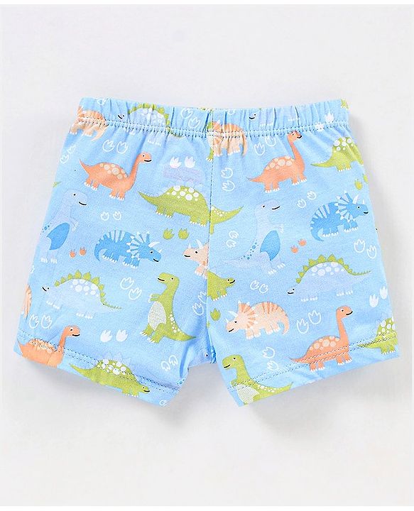 Babyhug 100% Cotton Briefs Stripes & Dino Print Pack of 3- Orange & Blue