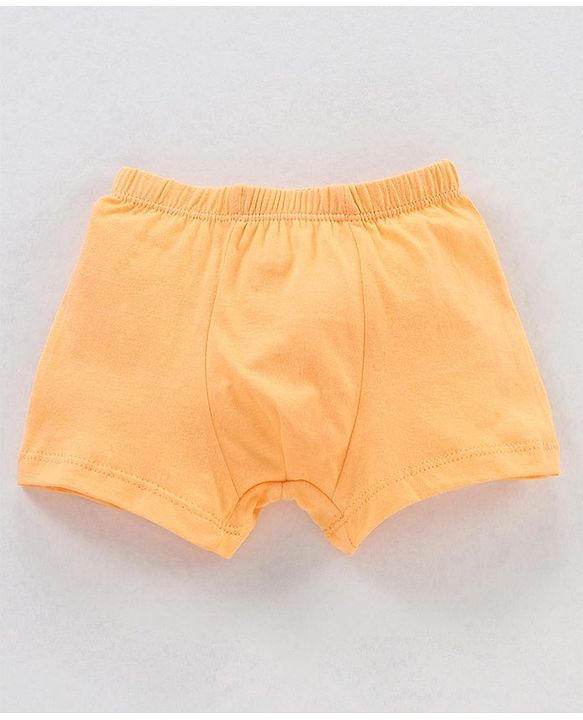 Babyhug 100% Cotton Knit Striped Boxers Cars Print Pack of 3 - Sky Blue Orange & White