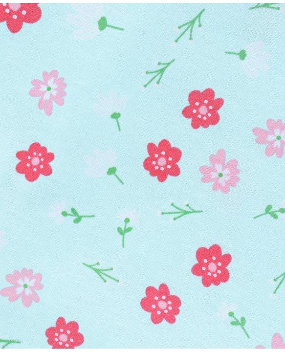 Babyhug 100% Cotton Sleeveless Stripe & Floral Printed Slips Pack of 3 - Pink & Mint Green