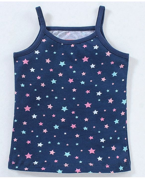 Babyhug 100% Cotton Singlet Slips Stripes & Printed Pack Of 3 - Grey Blue & Pink